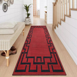 Ameha Stylish Kitchen Hallway Large Runner Non Slip Rugs Soft Carpet Printed Rug Red Greek Key/meander Pattern , (Lexi 80X300 Cm) - thumbnail 8