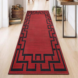 Ameha Stylish Kitchen Hallway Large Runner Non Slip Rugs Soft Carpet Printed Rug Red Greek Key/meander Pattern , (Lexi 80X300 Cm) - thumbnail 4