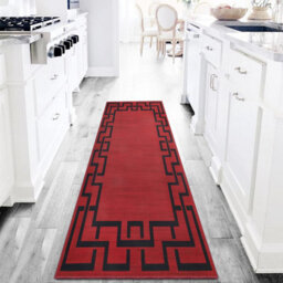 Ameha Stylish Kitchen Hallway Large Runner Non Slip Rugs Soft Carpet Printed Rug Red Greek Key/meander Pattern , (Lexi 80X300 Cm) - thumbnail 3