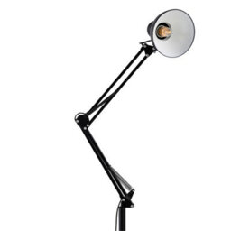Thehotsale 40W Modern Adjustable Black Metal E27 Socket Floor Lamp With Rotatable Arm And Lamp Head, 190Cmh - thumbnail 5