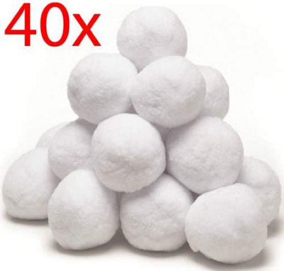 40Pc Christmas Fake Snowballs Snow Ball Fight Tree Plush Throwing Battle Kids Play Indoor & Outdoor Fun Xmas Decorations Festive - image 1