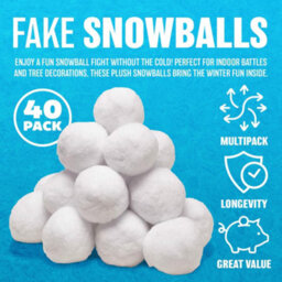 40Pc Christmas Fake Snowballs Snow Ball Fight Tree Plush Throwing Battle Kids Play Indoor & Outdoor Fun Xmas Decorations Festive - thumbnail 6