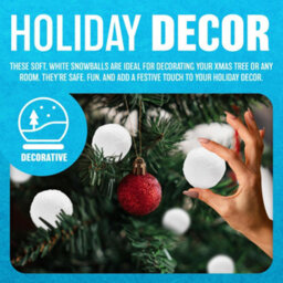 40Pc Christmas Fake Snowballs Snow Ball Fight Tree Plush Throwing Battle Kids Play Indoor & Outdoor Fun Xmas Decorations Festive - thumbnail 5
