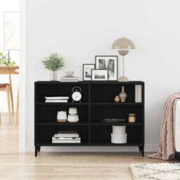 Berkfield Black Oak Sideboard 103.5X35X70 Cm Made Of Engineered Wood - thumbnail 4