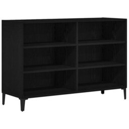 Berkfield Black Oak Sideboard 103.5X35X70 Cm Made Of Engineered Wood - thumbnail 2