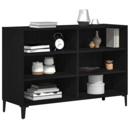 Berkfield Black Oak Sideboard 103.5X35X70 Cm Made Of Engineered Wood - thumbnail 3