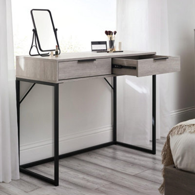 Julian Bowen Bali 2 Drawer Dressing Table/desk - Grey Oak - image 1