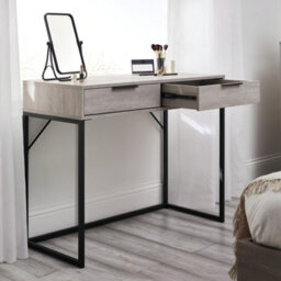 Julian Bowen Bali 2 Drawer Dressing Table/desk - Grey Oak - thumbnail 1