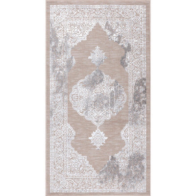 Livabliss Lustro-Vintage Beige Grey Off-White Traditional Boho Living Dining Bedroom Rug 80 X 150 Cm Easy Care, Non Shedding - image 1