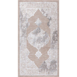 Livabliss Lustro-Vintage Beige Grey Off-White Traditional Boho Living Dining Bedroom Rug 80 X 150 Cm Easy Care, Non Shedding