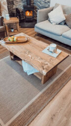 L120Xw40Cm Lorie Chunky Live / Waney Edge Coffee Table With Shelf - thumbnail 4
