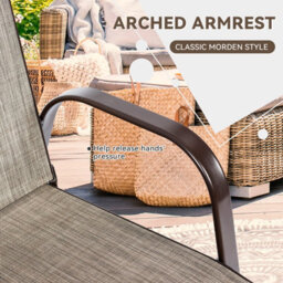 Costway Set Of 2 Patio Chairs Portable High Back Garden Camping Dining Chairs W/ Armrest - thumbnail 6