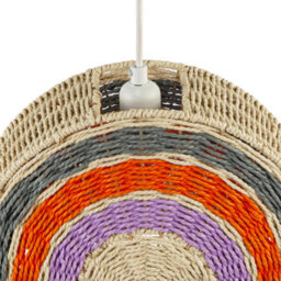 Happy Homewares Multi Coloured Rainbow Stripes Childrens Ceiling Pendant Light Shade - thumbnail 3