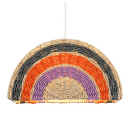 Happy Homewares Multi Coloured Rainbow Stripes Childrens Ceiling Pendant Light Shade - thumbnail 2