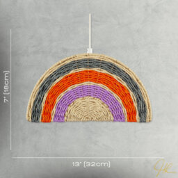 Happy Homewares Multi Coloured Rainbow Stripes Childrens Ceiling Pendant Light Shade - thumbnail 6