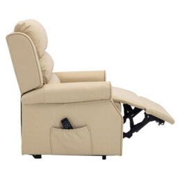 Morris Living The Perth - Dual Motor Riser Recliner Mobility Chair In Cream Plush Faux Leather - thumbnail 8