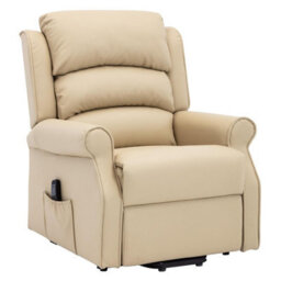 Morris Living The Perth - Dual Motor Riser Recliner Mobility Chair In Cream Plush Faux Leather