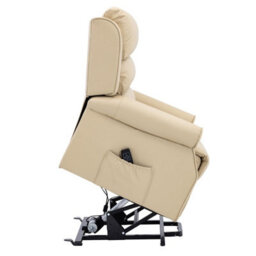 Morris Living The Perth - Dual Motor Riser Recliner Mobility Chair In Cream Plush Faux Leather - thumbnail 7