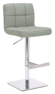 Lamboro Deluxe Allegro Real Leather Bar Stool Grey - image 1