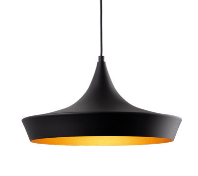 Luminosa Lighting Luminosa Leo Dome Pendant Light Black With Matt Gold Inside