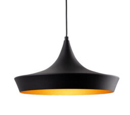 Luminosa Lighting Luminosa Leo Dome Pendant Light Black With Matt Gold Inside