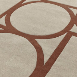 Rust Geometric Wool Bordered Geometric Rug For Bedroom & Living Room-160Cm X 230Cm - thumbnail 2