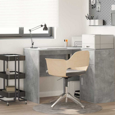 Berkfield Writing Desk Concrete Grey Wood Composite Compact Storage - image 1