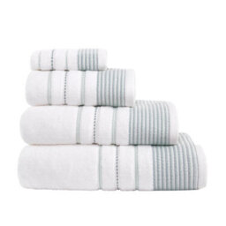 Rapport Home Dakota Stripe 6 Piece Towel Bale Set Pure Cotton Green - thumbnail 2