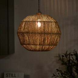 Dibor Round Ceiling Natural Home Decor Boho Seagrass Pendant Light Shade H30 X D36Cm - thumbnail 3