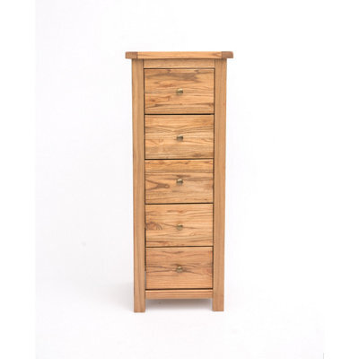 Cabinet Bits Trivento 5 Drawer Narrow Chest Of Drawers Brass Knob - image 1