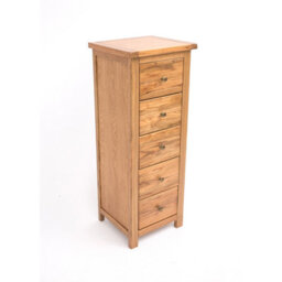 Cabinet Bits Trivento 5 Drawer Narrow Chest Of Drawers Brass Knob - thumbnail 3