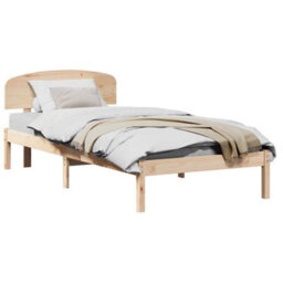 Berkfield Bed Frame With Headboard 80X200 Cm Solid Wood Pine - thumbnail 3