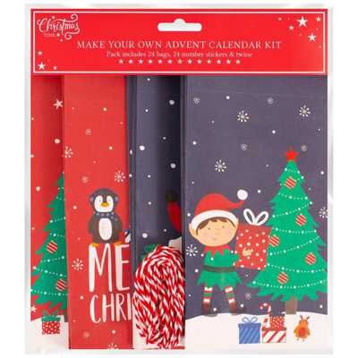 Yes-Online Diy Advent Calendar Fill Your Own Gift Bags Christmas Count Down Personalised - image 1