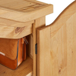 Mews Corona Wardrobe 2 Door Solid Pine Wood Hanging Rail Shelf Mexican Waxed Bedroom Arched Top - thumbnail 5