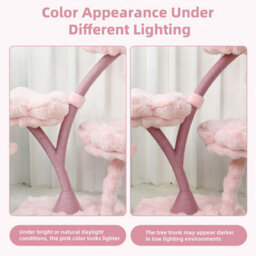 Bingopaw 58X52X105Cm Pink Cat Tree Tower With Galvanized Iron Tubes, Heavy Duty Cats Climbing Tower - thumbnail 4