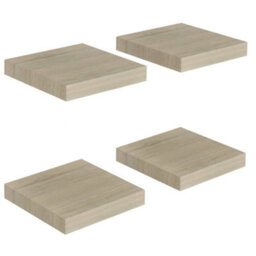 Berkfield Floating Wall Shelves 4 Pcs Oak 23X23.5X3.8 Cm Mdf - thumbnail 2