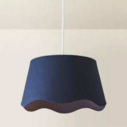 Valuelights Mabel Large Navy Scallop Edge Linen Lamp Shade (D)45Cm - thumbnail 3