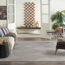 Ligth Grey Outdoor Rug, Optical/ (3D) Abstract Stain-Resistant Rug For Patio Decks, Modern Outdoor Area Rug-239Cm X 300Cm - thumbnail 3