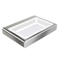 Plum&clay Vera Wall Mounted Bathroom Soap Holder Chrome & Ceramic Dish
