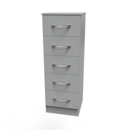 Heddon 5 Drawer Tallboy In Dusk Grey (Ready Assembled) - thumbnail 3