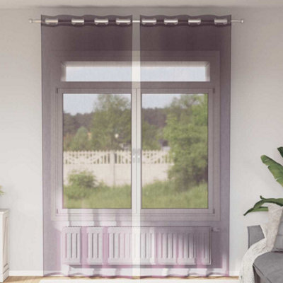 Walplus Voile Curtains With Grommets 2 Pcs Purple 140X300 Cm - image 1