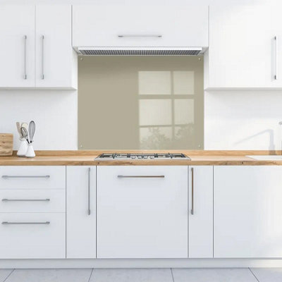 60 X 80Cm Sage Glass Kitchen Splashback Splatter Screen Pre Drilled Holes Wall Hanging Fixings Included - image 1