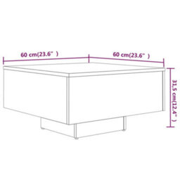 Berkfield Coffee Table Brown Oak 60X60X31.5 Cm Engineered Wood - thumbnail 5