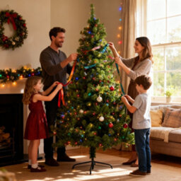 Shatchi 7Ft Prelit Green Alaskan Pine Christmas Tree Multicolour Leds - thumbnail 3
