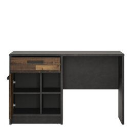Furniture To Go Brooklyn Desk With 1 Door And 1 Drawer In Walnut And Dark Matera Grey - thumbnail 2