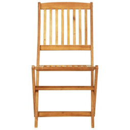 Walplus 3 Piece Folding Garden Outdoor Dining Set Suitable For Backyard, Patio Solid Wood Acacia - Cushion Not Included - thumbnail 6