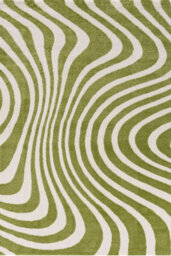 The Rugs Joli Green And White Striped Rug Soft Dense Pile Easy To Clean And Pet Friendly For Living Rooms And Bedrooms - thumbnail 2