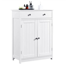 Yaheetech White Free-Standing Bathroom Cabinet With Adjustable Shelf (H)80Cm (W)60Cm - thumbnail 2