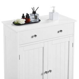Yaheetech White Free-Standing Bathroom Cabinet With Adjustable Shelf (H)80Cm (W)60Cm - thumbnail 7