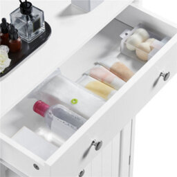 Yaheetech White Free-Standing Bathroom Cabinet With Adjustable Shelf (H)80Cm (W)60Cm - thumbnail 6